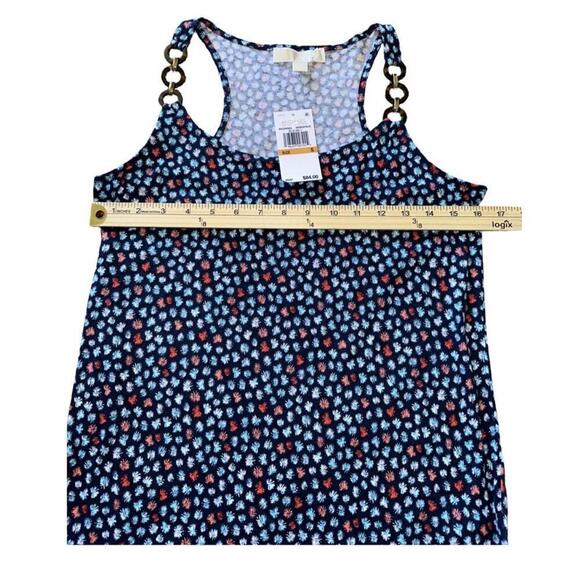 Michael Kors Three-Ring Size Small Tank Top Midnight Blue Shirt w/ Fireworks New - Picture 3 of 5